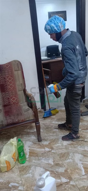 بالصور .. تعقيم المقر الإداري لجريدة السوق العربية وموقع صدى العرب