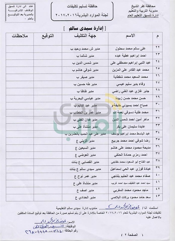 بالأسماء.. ننشر نتيجة مسابقة قيادات المدارس والموجهين بكفر الشيخ