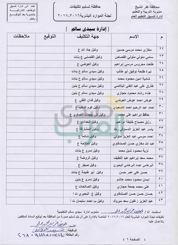 بالأسماء.. ننشر نتيجة مسابقة قيادات المدارس والموجهين بكفر الشيخ
