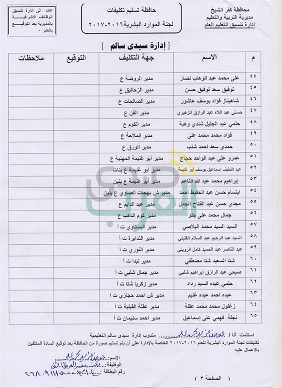 بالأسماء.. ننشر نتيجة مسابقة قيادات المدارس والموجهين بكفر الشيخ