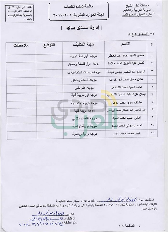 بالأسماء.. ننشر نتيجة مسابقة قيادات المدارس والموجهين بكفر الشيخ