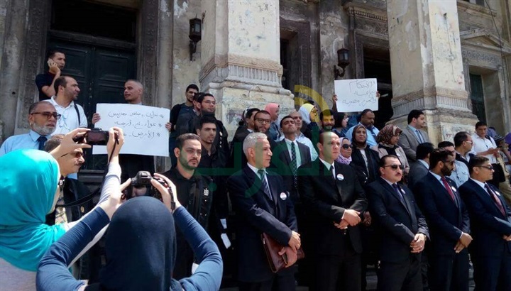 وقفة لمحامي الإسكندرية احتجاجا على مناقشة مجلس النواب إتفاقية ترسيم الحدود