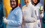 تزيين أسوار مدارس كفر الشيخ بأيدي طالبات التربية النوعية