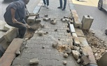سلالم لعبور المشاه بالجزيرة الوسطى بشارع الهرم نصر الدين