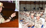 الفريق أشرف سالم زاهر القائد العام للقوات المسلحة وزير الدفاع والإنتاج الحربى يلتقى عدداً من مقاتلى المنطقة الغربية العسكرية