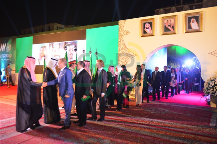 بالصور .. أحمد قطان يستقبل الوزراء والسفراء وكبار رجال الدولة خلال الاحتفال باليوم السعودي الـ 87