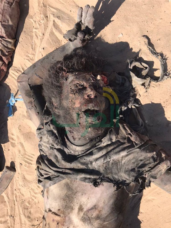 شاهد.. صور جثث العناصر الإرهابية المهاجمة لنقاط تأمين منطقة القواديس