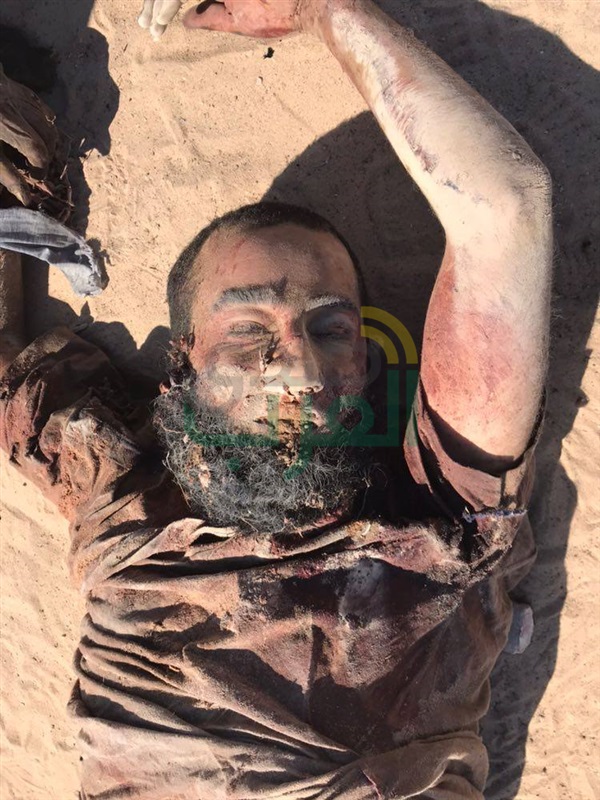 شاهد.. صور جثث العناصر الإرهابية المهاجمة لنقاط تأمين منطقة القواديس
