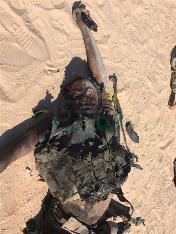 شاهد.. صور جثث العناصر الإرهابية المهاجمة لنقاط تأمين منطقة القواديس