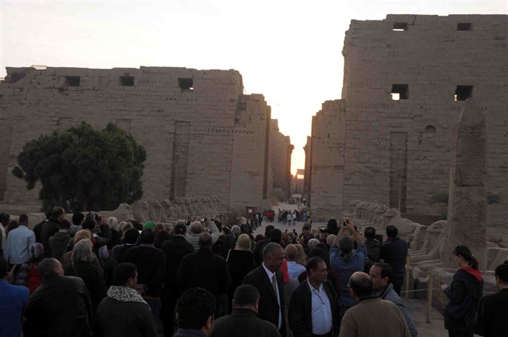بالصور.. الظاهرة الفلكية المثيرة تعامد الشمس على معبد الكرك
