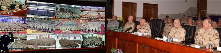 وزير الدفاع يلتقي برجال القوات المسلحة بنطاق الجيوش عبر الفيديو كونفرانس