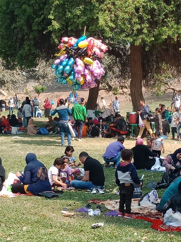 بالصور.. إقبال كثيف على الحدائق للاحتفال بشم النسيم فى القناطر الخيرية